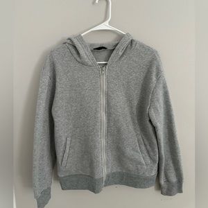 Plain Gray Hoodie Zip-Up